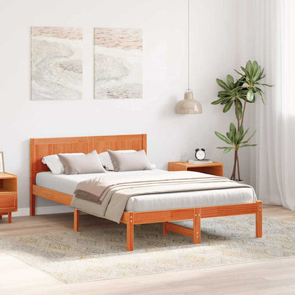 vidaXL Bed Frame Brown 140 x 190 cm Solid Pine wood