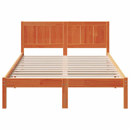 vidaXL Bed Frame Brown 140 x 190 cm Solid Pine wood