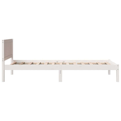 vidaXL Bed Frame White 80 x 200 cm Solid Pine wood
