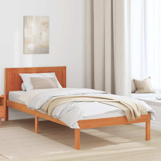vidaXL Bed Frame Brown 80 x 200 cm Solid Pine wood