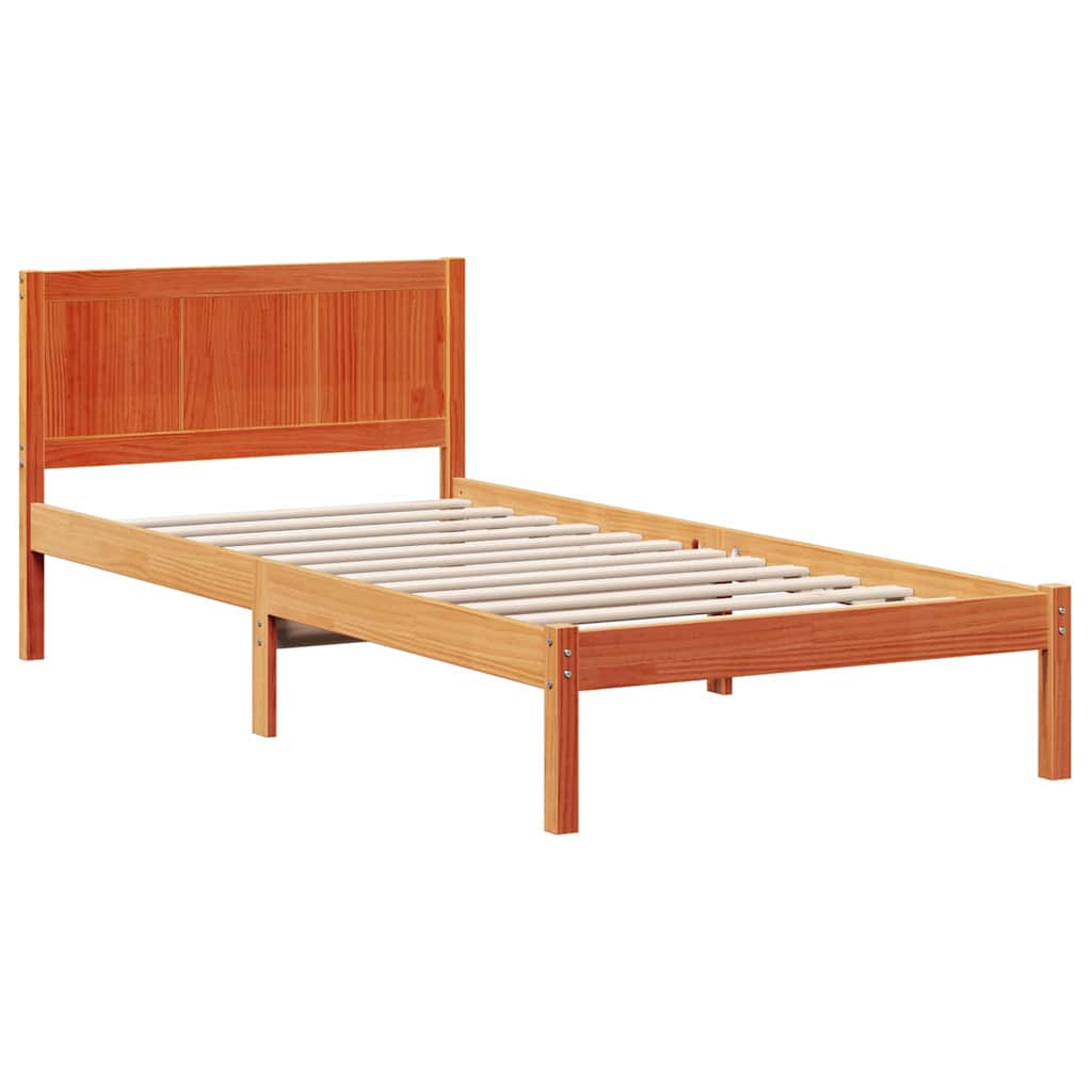 vidaXL Bed Frame Brown 80 x 200 cm Solid Pine wood