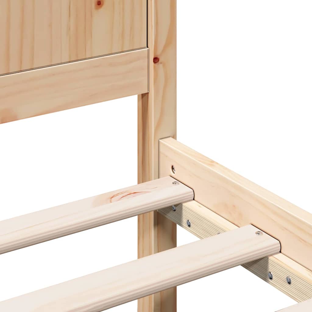 vidaXL Bed Frame Brown 90 x 200 cm Solid Pine wood