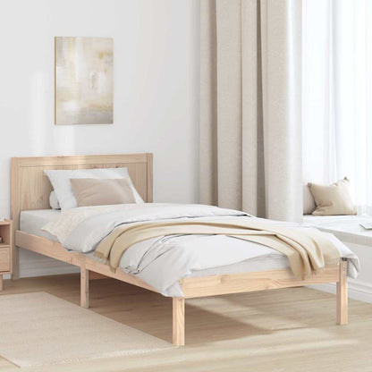vidaXL Bed Frame Brown 90 x 200 cm Solid Pine wood