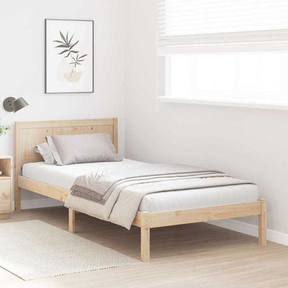 vidaXL Bed Frame Brown 90 x 200 cm Solid Pine wood