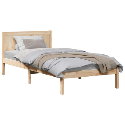 vidaXL Bed Frame Brown 90 x 200 cm Solid Pine wood