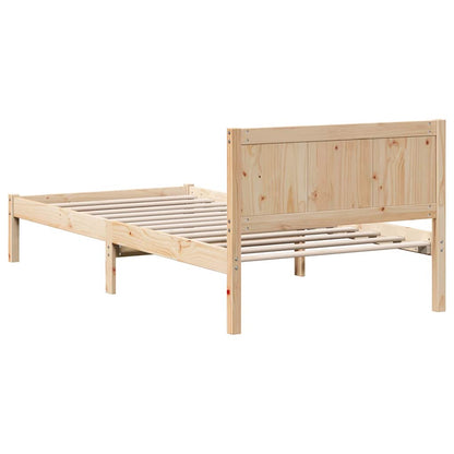 vidaXL Bed Frame Brown 90 x 200 cm Solid Pine wood