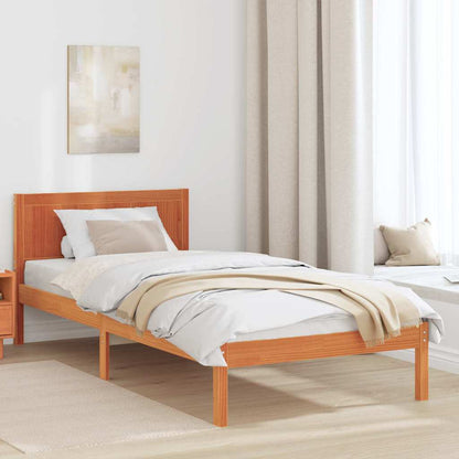 vidaXL Bed Frame Brown 90 x 200 cm Solid Pine wood