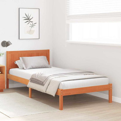 vidaXL Bed Frame Brown 90 x 200 cm Solid Pine wood