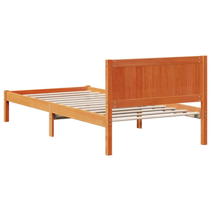 vidaXL Bed Frame Brown 90 x 200 cm Solid Pine wood