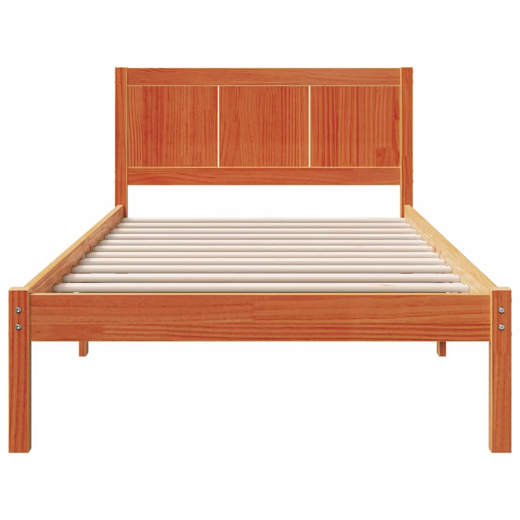 vidaXL Bed Frame Brown 90 x 200 cm Solid Pine wood