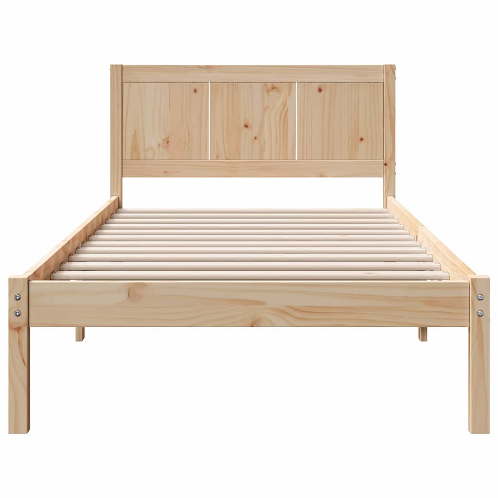 vidaXL Bed Frame Brown 100 x 200 cm Solid Pine wood