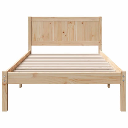 vidaXL Bed Frame Brown 100 x 200 cm Solid Pine wood