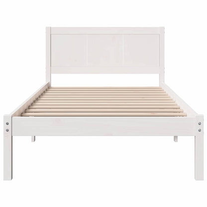 vidaXL Bed Frame White 100 x 200 cm Solid Pine wood