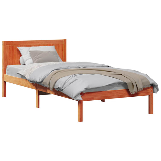 vidaXL Bed Frame Brown 100 x 200 cm Solid Pine wood