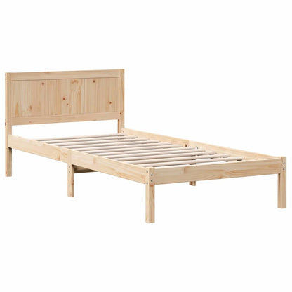 vidaXL Bed Frame Brown 90 x 190 cm Solid Pine wood