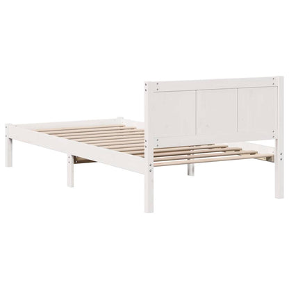 vidaXL Bed Frame White 90 x 190 cm Solid Pine wood