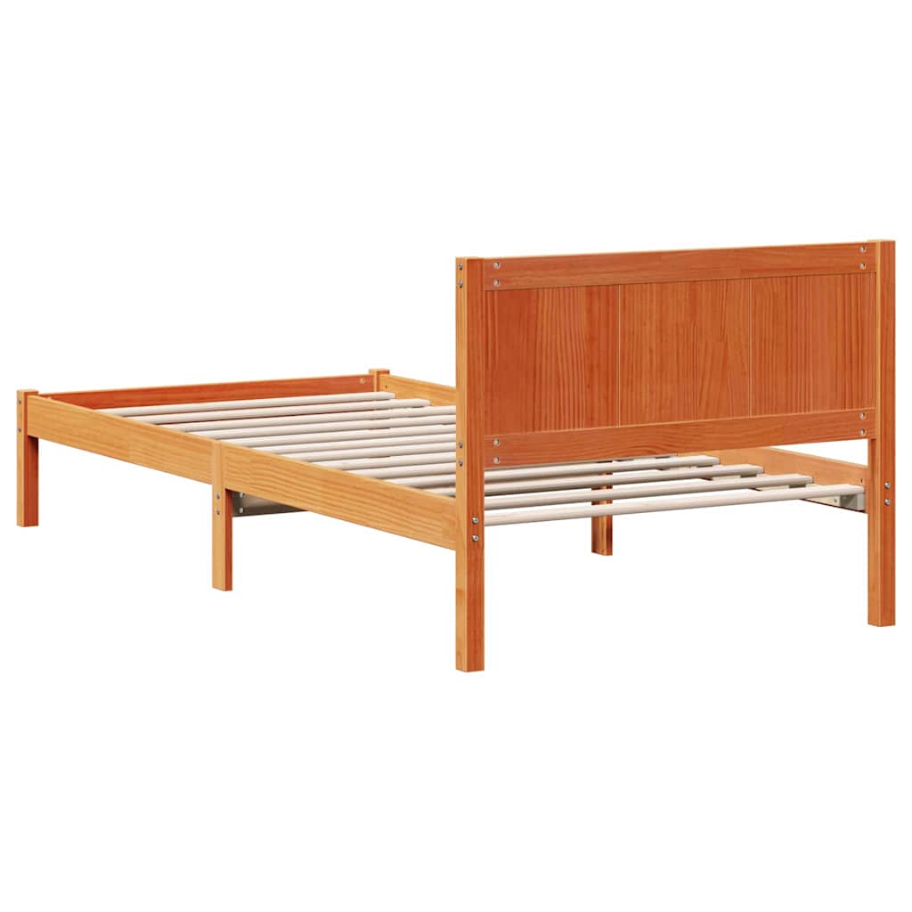 vidaXL Bed Frame Brown 75 x 190 cm Solid Pine wood