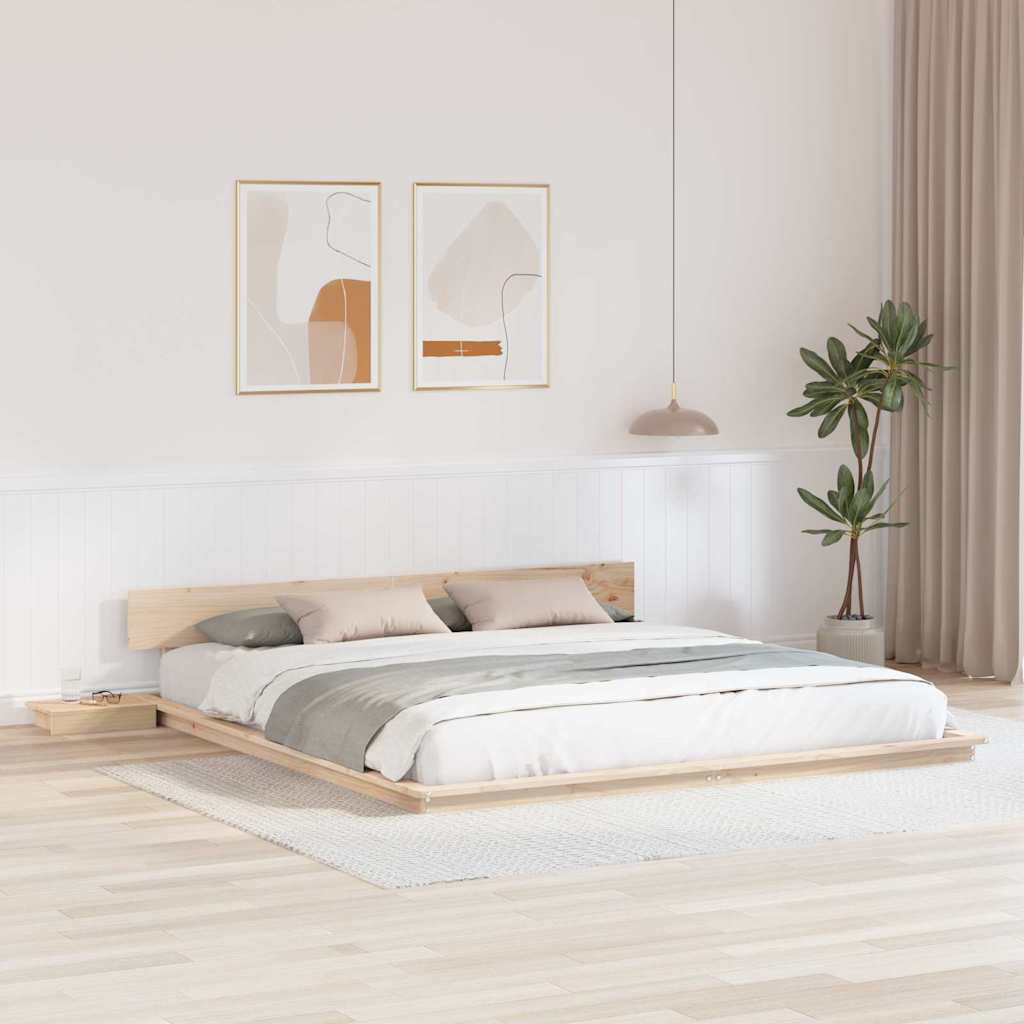 vidaXL Bed Frame Brown 200 x 200 cm Wood
