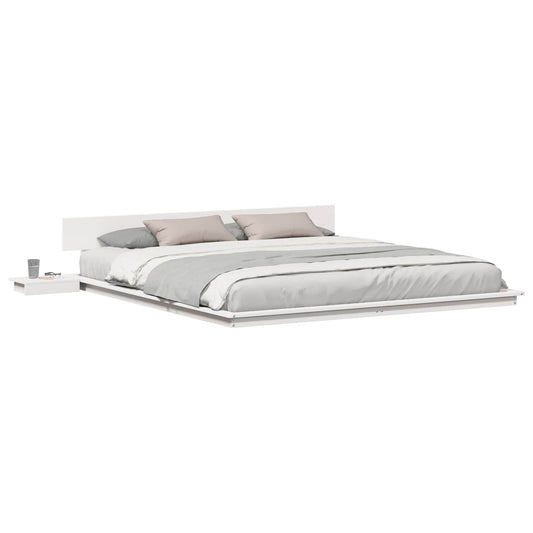 vidaXL Bed Frame White 200 x 200 cm Wood