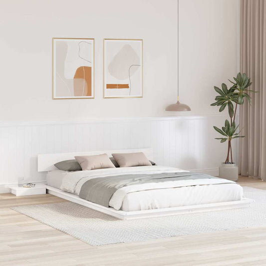 vidaXL Bed Frame White 140 x 200 cm Wood