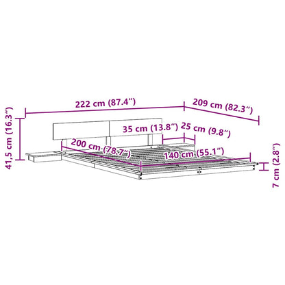 vidaXL Bed Frame White 140 x 200 cm Wood