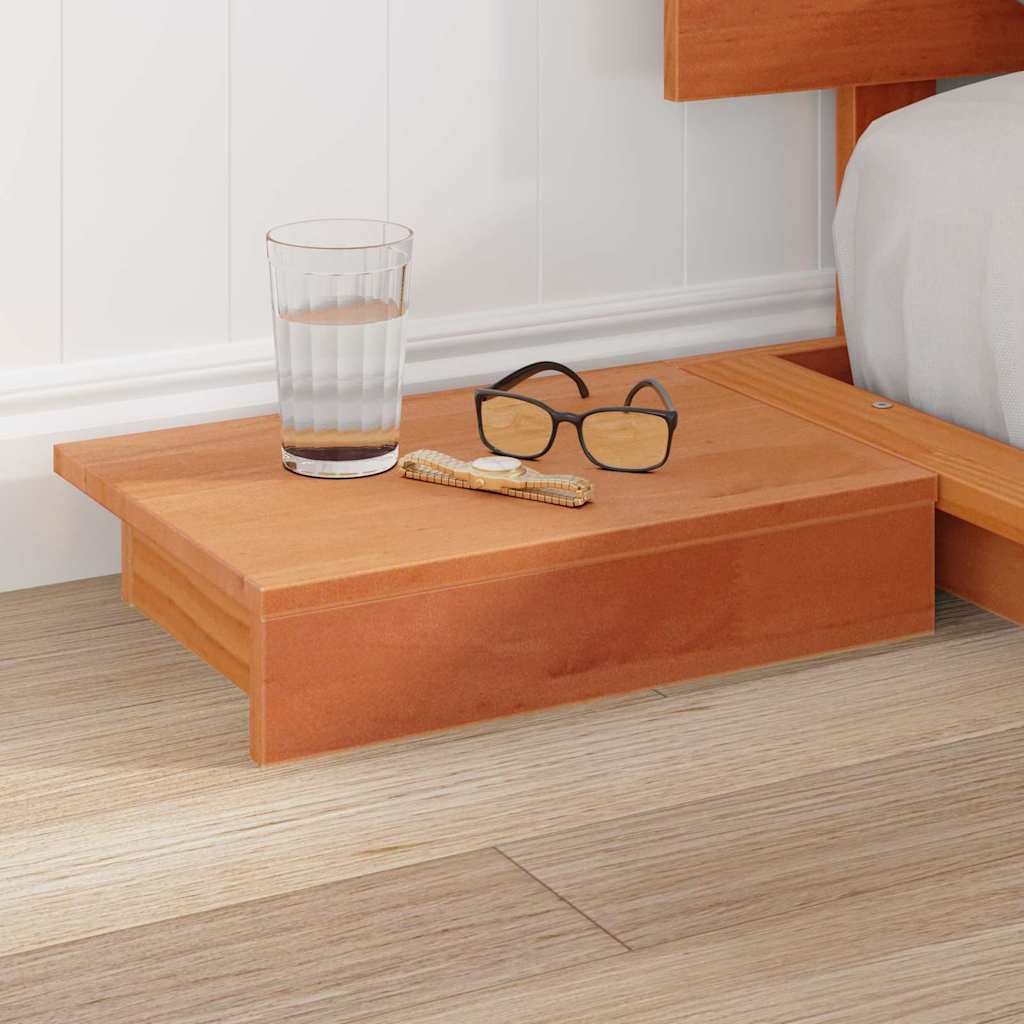 vidaXL Bed Frame with Headboard with Storage Brown 140 x 200 cm Wood