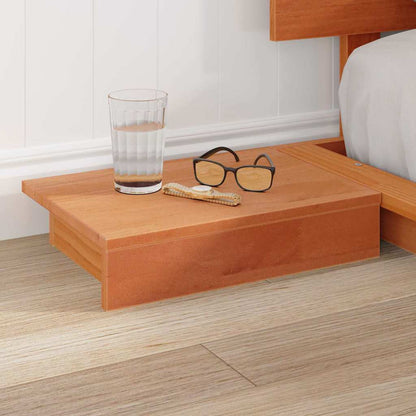 vidaXL Bed Frame with Headboard with Storage Brown 140 x 200 cm Wood
