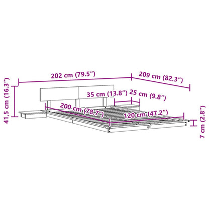 vidaXL Bed Frame Brown 120 x 200 cm Wood