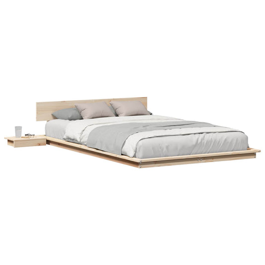 vidaXL Bed Frame Brown 140 x 190 cm Wood