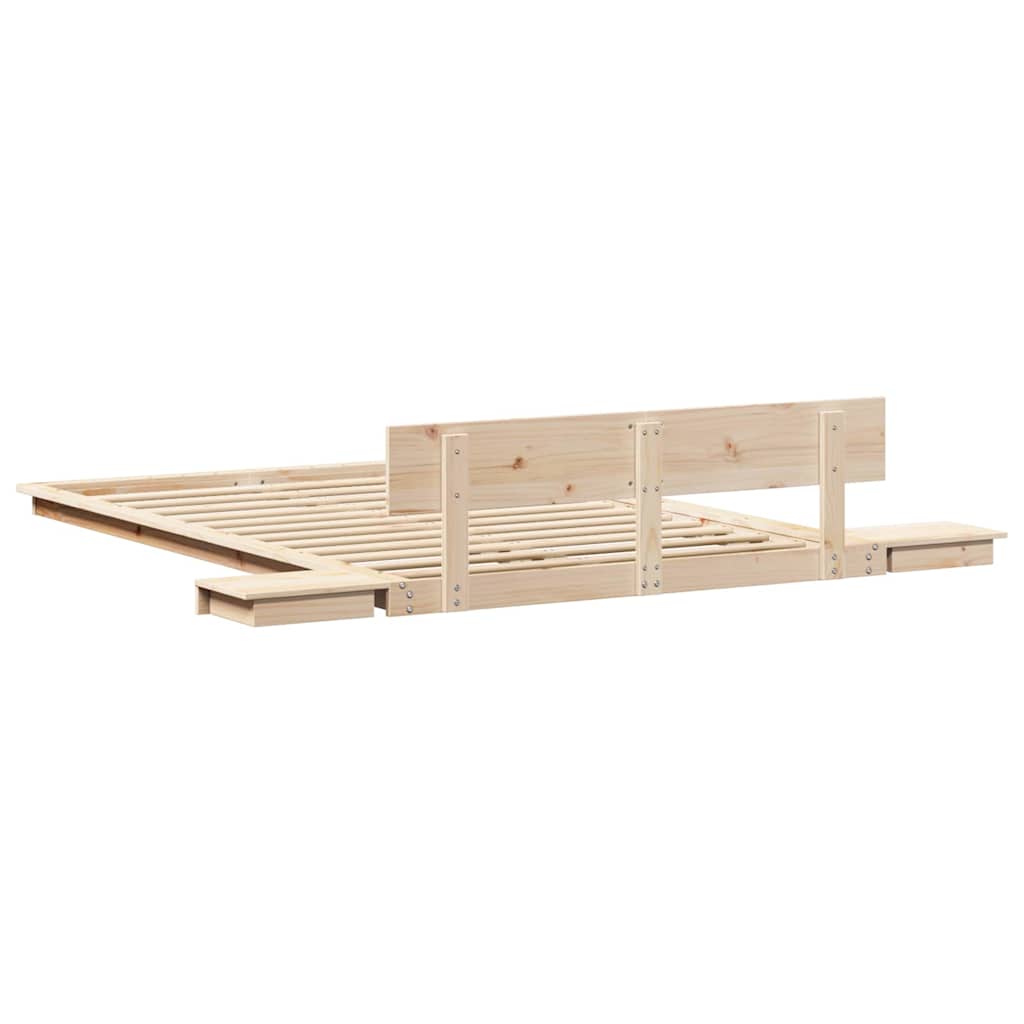 vidaXL Bed Frame Brown 140 x 190 cm Wood