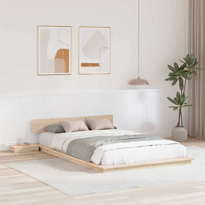 vidaXL Bed Frame Brown 135 x 190 cm Wood