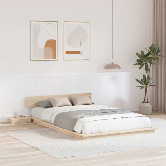 vidaXL Bed Frame Brown 135 x 190 cm Wood