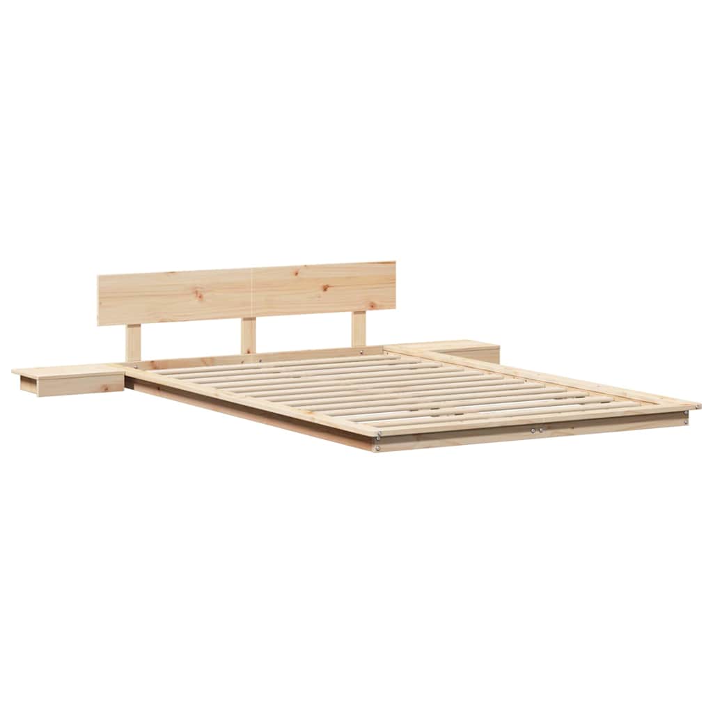 vidaXL Bed Frame Brown 135 x 190 cm Wood