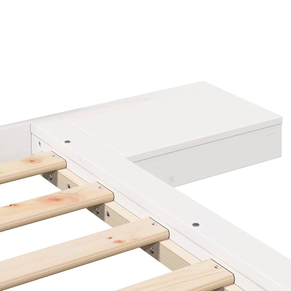 vidaXL Bed Frame with Headboard with Storage Brown 135 x 190 cm Wood
