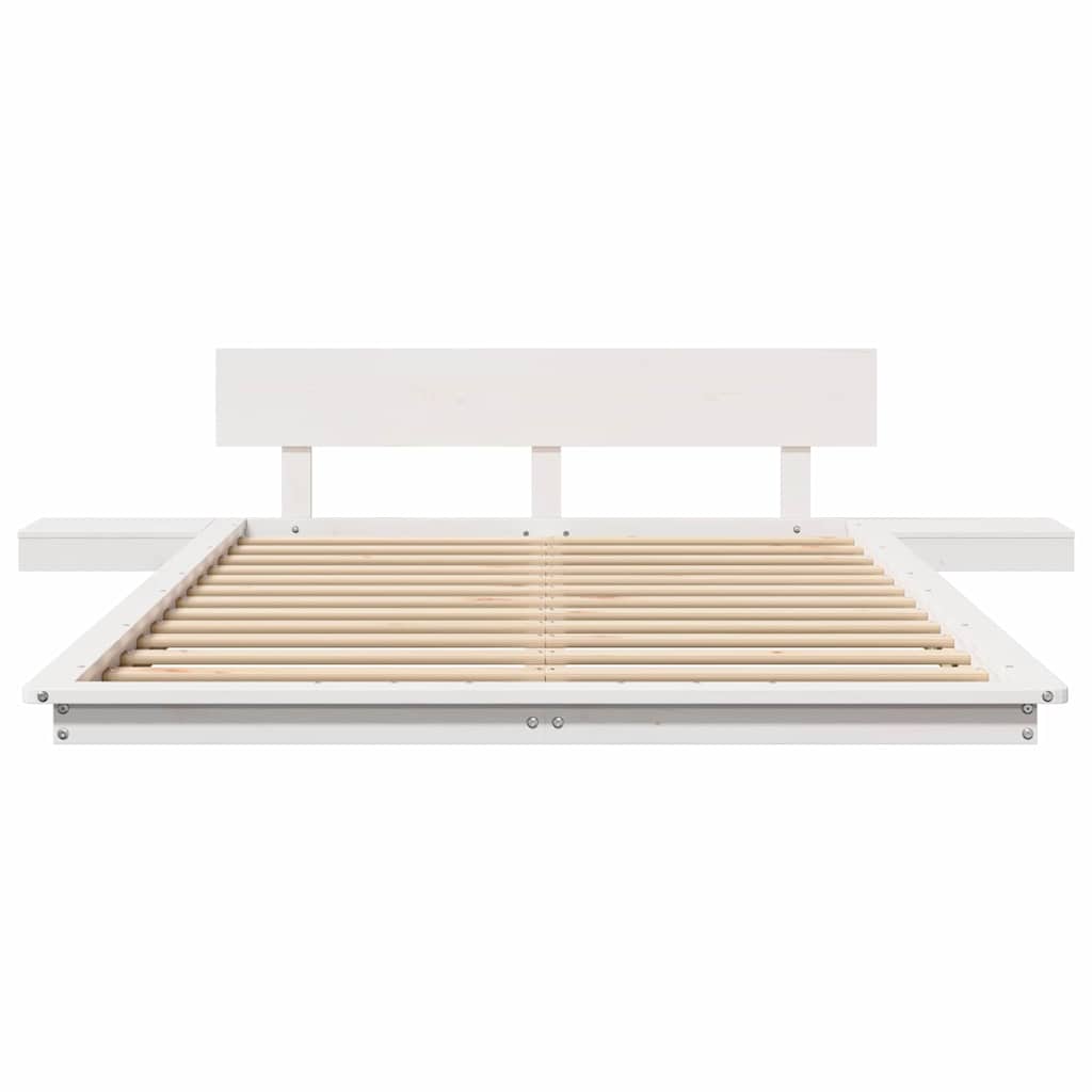 vidaXL Bed Frame with Headboard with Storage Brown 135 x 190 cm Wood