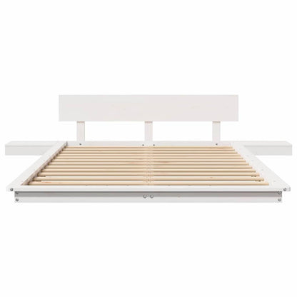 vidaXL Bed Frame with Headboard with Storage Brown 135 x 190 cm Wood