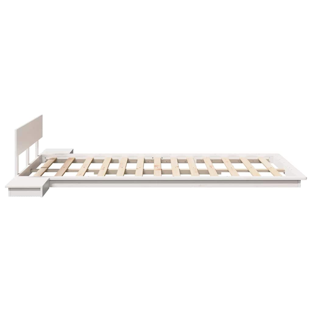 vidaXL Bed Frame with Headboard with Storage Brown 135 x 190 cm Wood