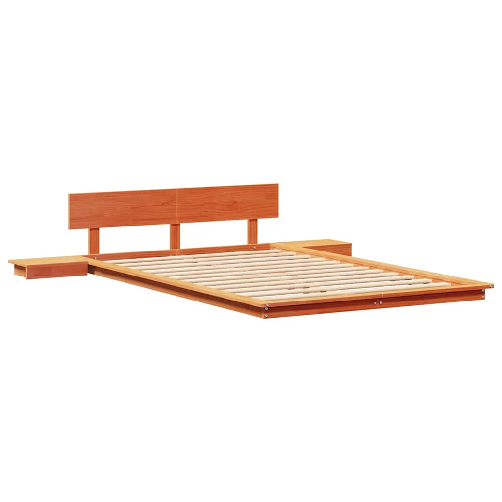 vidaXL Bed Frame Brown 135 x 190 cm Wood