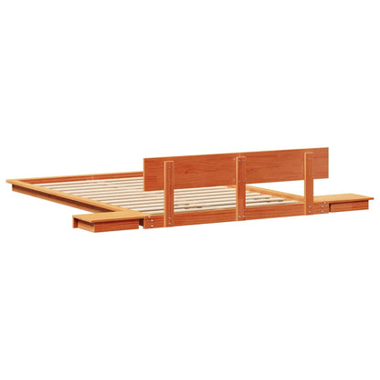 vidaXL Bed Frame Brown 135 x 190 cm Wood