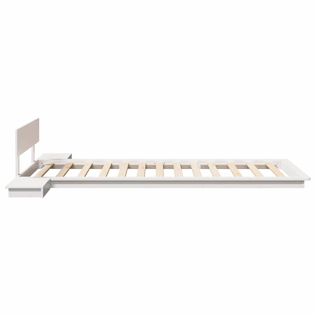 vidaXL Bed Frame with Headboard with Storage White 100 x 200 cm Wood