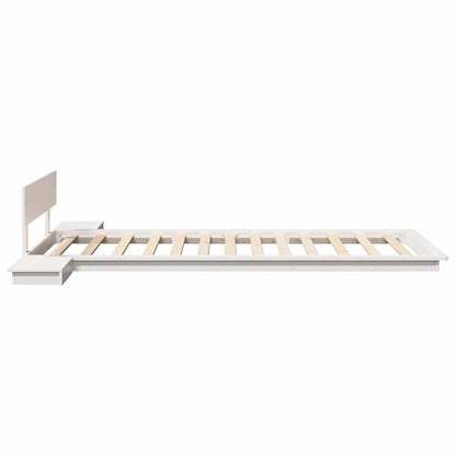 vidaXL Bed Frame with Headboard with Storage White 100 x 200 cm Wood