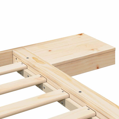 vidaXL Bed Frame with Headboard with Storage Brown 90 x 200 cm Wood