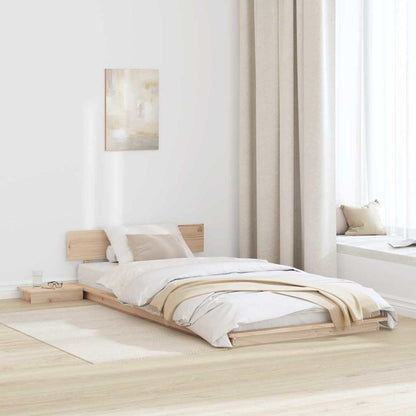 vidaXL Bed Frame with Headboard with Storage Brown 90 x 200 cm Wood