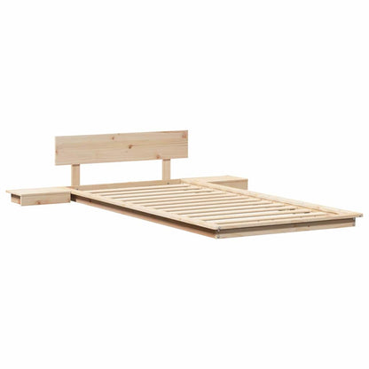 vidaXL Bed Frame with Headboard with Storage Brown 90 x 200 cm Wood