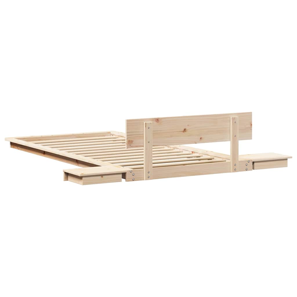 vidaXL Bed Frame with Headboard with Storage Brown 90 x 200 cm Wood