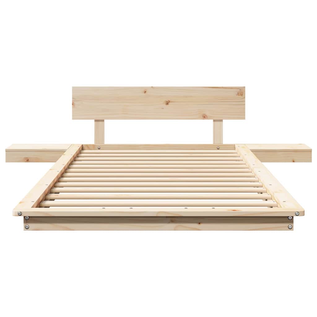 vidaXL Bed Frame with Headboard with Storage Brown 90 x 200 cm Wood