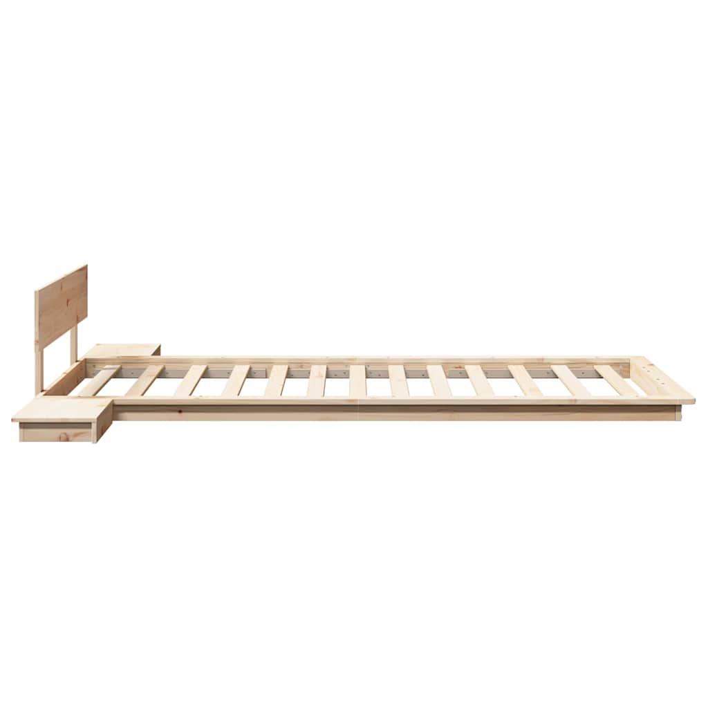 vidaXL Bed Frame with Headboard with Storage Brown 90 x 200 cm Wood