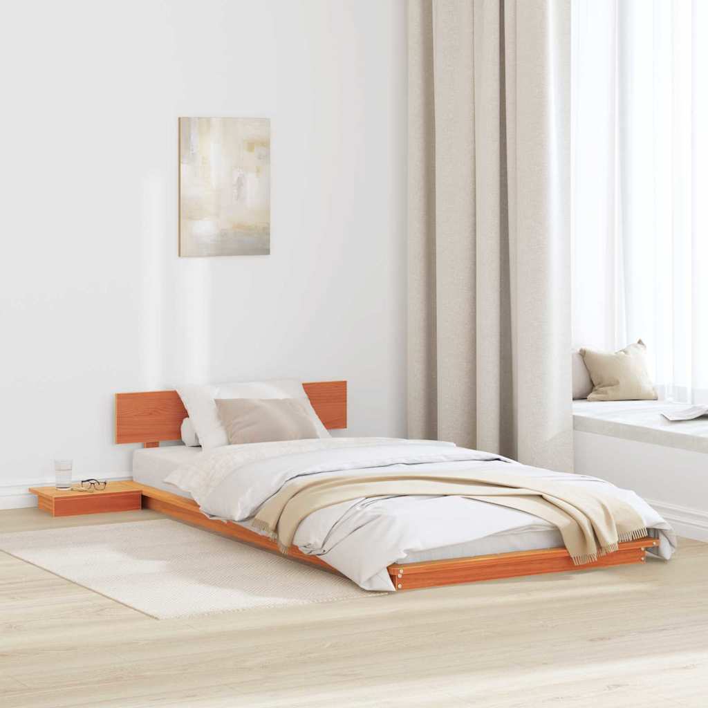vidaXL Bed Frame Brown 90 x 200 cm Wood