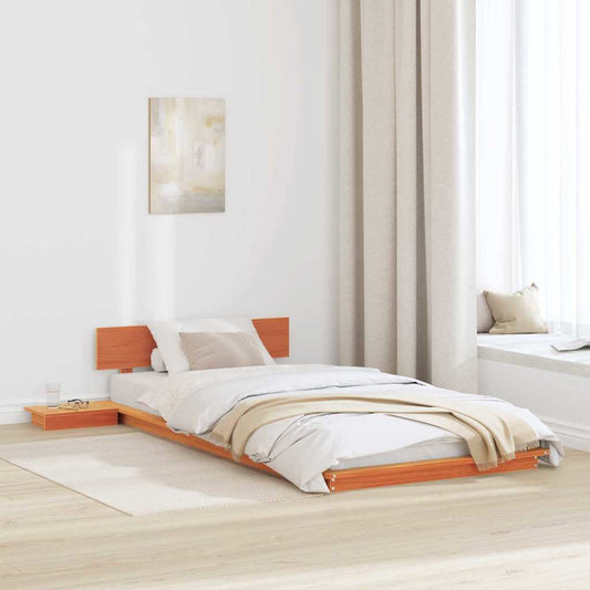 vidaXL Bed Frame Brown 75 x 190 cm Wood
