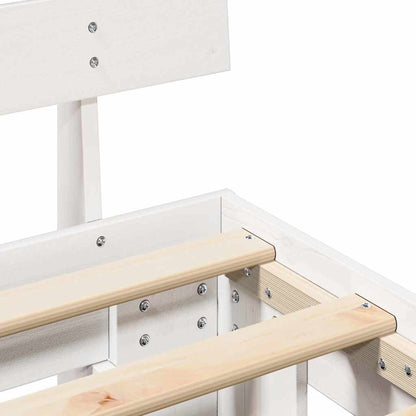 vidaXL Bed Frame with Headboard White 180 x 200 cm Solid Pine Wood